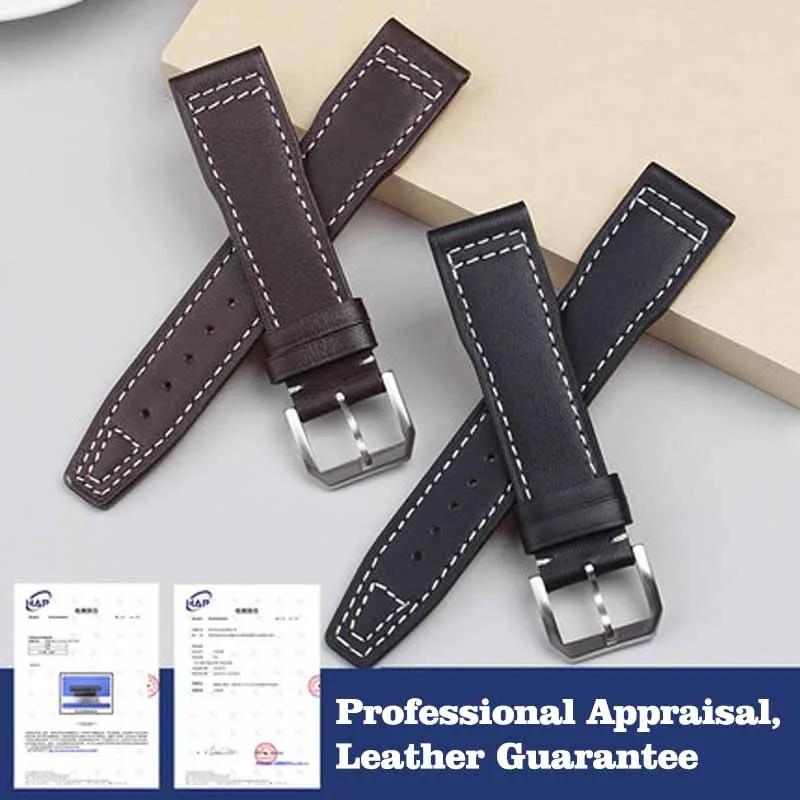 Genuine Leather Strap 20mm 21mm Replacement Watch Band Suitable for IWC Pilot Mark XVIII IW327004/377714 Watch Belt Bracelet