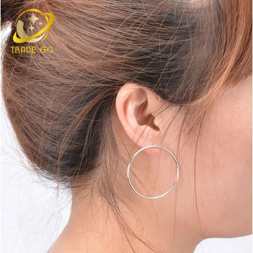 

silver gold color hoop earrings for women hoops orecchini cerchio boucles d'oreilles cercles women huggie big circle earrings