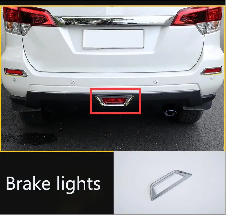 

ABS Car Black Tail Brake Lights Cover Rear Brake Lamp Frame Trim For Nissan Terra 2018-2020 Car Styling Accessories