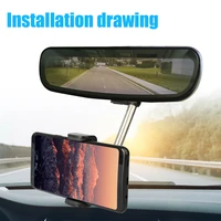 1pcs car phone holder 360%c2%b0 rear view mirror mount stand for mobile phone huawei xiaomi samsung gps universal car accessories
