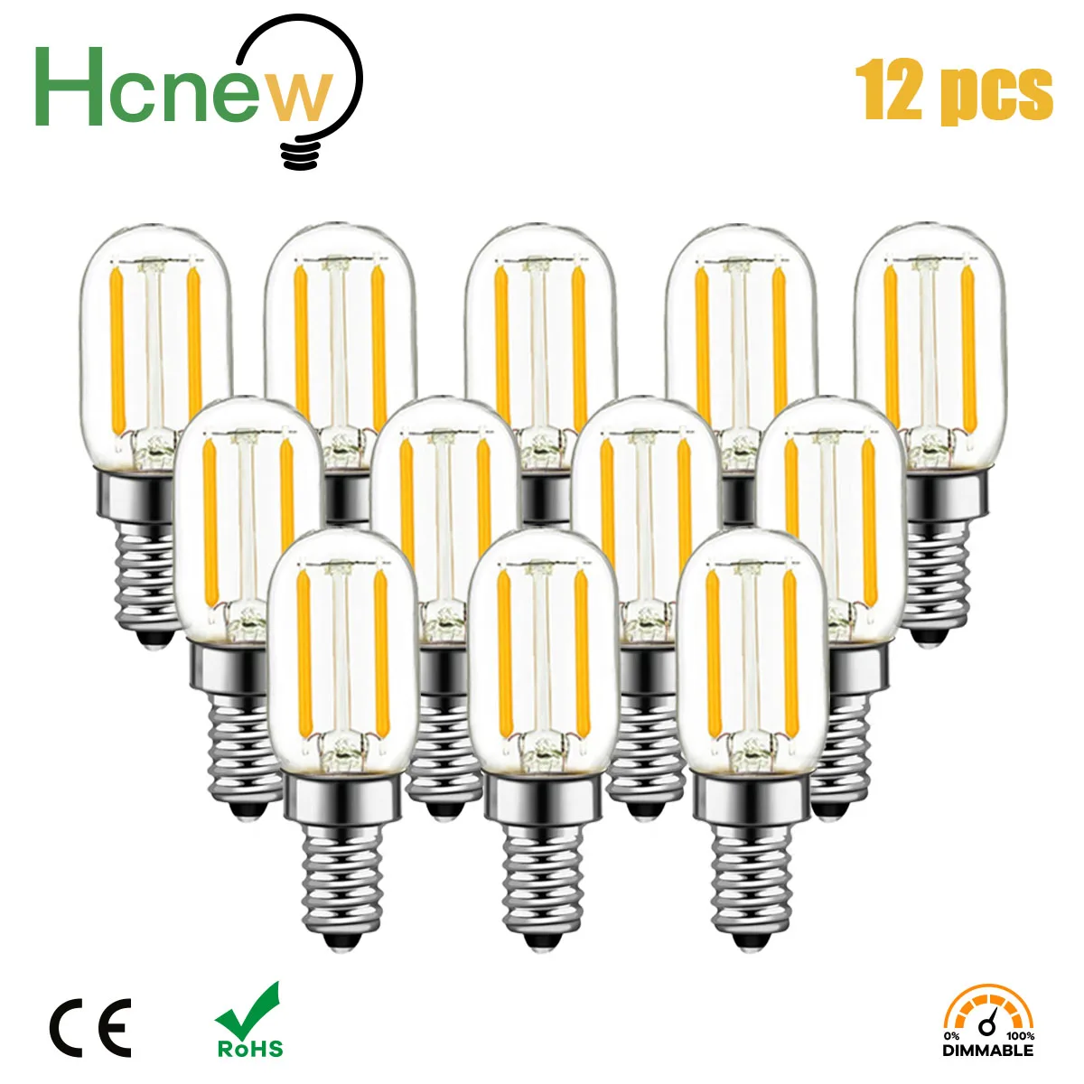 

HCNEW T20 Tubular Lamp Edison LED Filament Night Bulb Dimmable 1W 2200K E12 E14 110V 220V Decorative Pendant Lighting