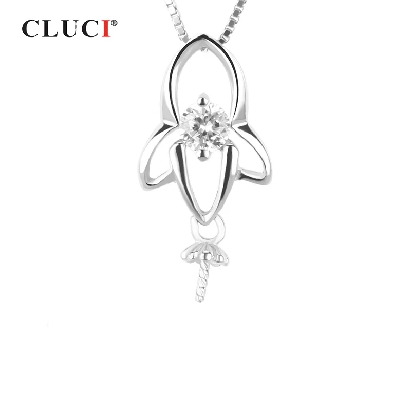 CLUCI серебро 925 пробы женские ювелирные изделия кулон для ожерелья жемчужное
