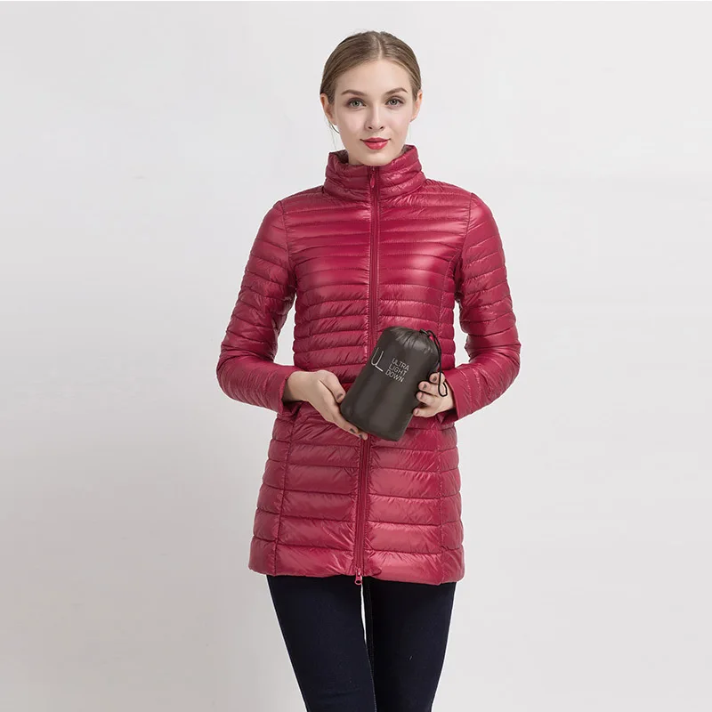 

2018 New 90% White Duck Down Coat Ultra Light Slim Long Down Jacket Portable Women Winter 784 Coat Plus Size Chaquetas Mujer