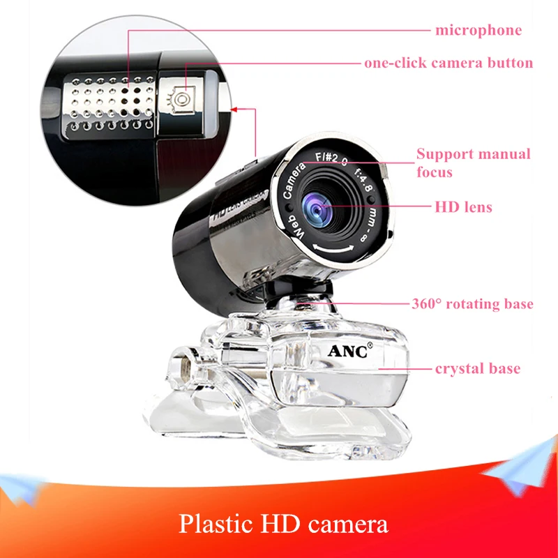 

720P Desktop Computer HD Camera With Microphone Microphone For Video Car Parts Compatible with Video Control Kit