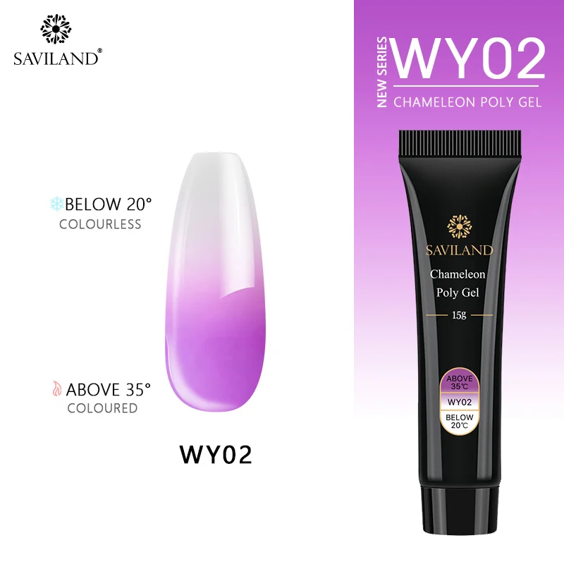 WY02 Saviland 30 г термо полигель для наращивания пальцев Кристальное желе полигель для ногтей Камуфляжный УФ светодиодный твердый гель акриловый строительный гель - Цвет: WY02