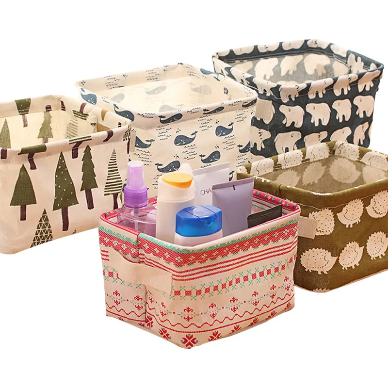 

1Pcs DIY Desktop Storage Basket Sundries Underwear Toy Storage Box Cosmetic Book Organizer Stationery Container Laundry Basket