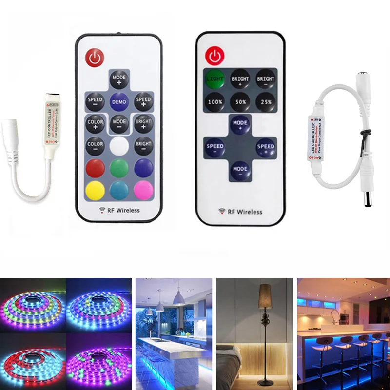 

USB RGB 5050 Controller LED Pixel Strip Light Controlling RF17/11 Keys For LED Tape Diode Lamp With Remote Control DC 5-24V