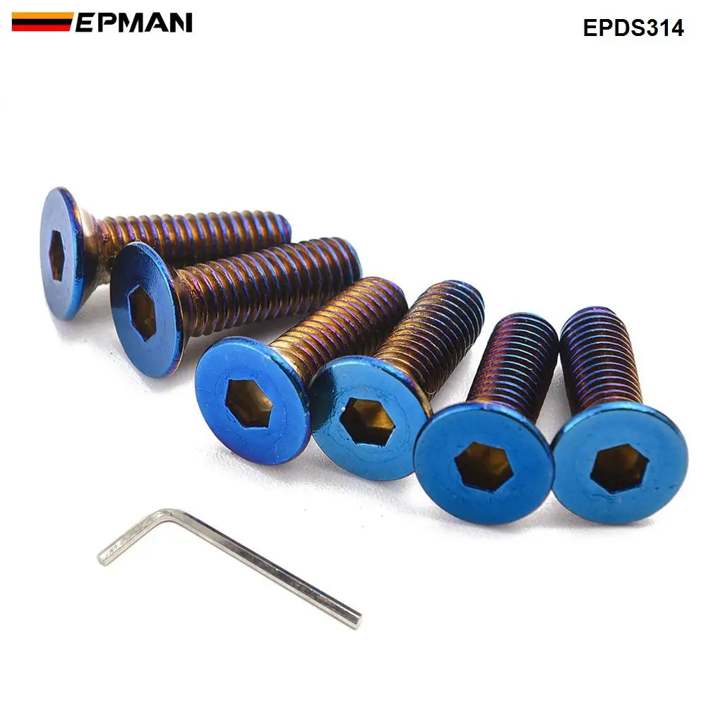 Epman 6 шт. сгоревший Титан (Neochrome) m5 Комплект болтов для руля в основном EPDS314 EPDS315