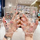 Блестящий Мягкий силиконовый чехол с цветами для Samsung Galaxy S22 S21 S20FE Plus Note 20 Ultra A21S A72 A52 A32 A42 A22 A03S, прозрачный чехол