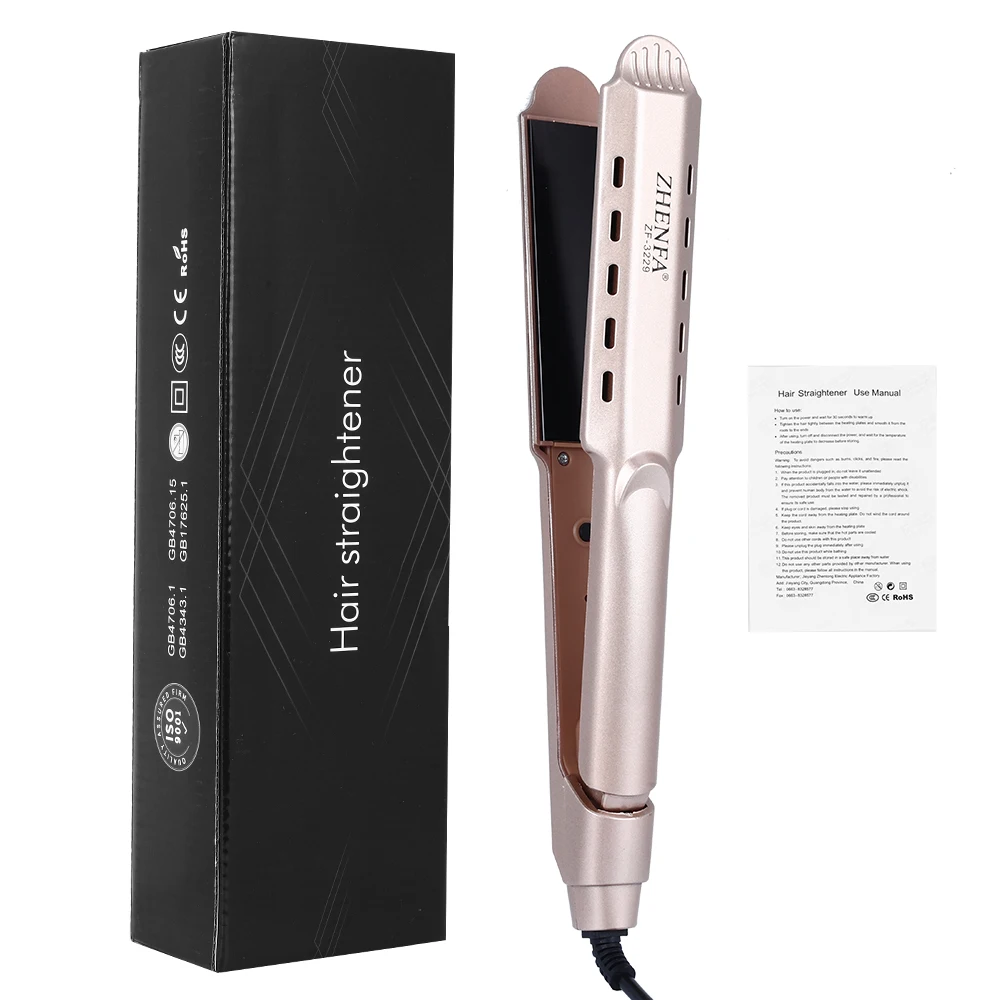 

Hair Straightener Professional 4 Gear Adjustment Ceramic Tourmaline Ionic Flat Iron Curling Hair Splint Bangs Hairdressing Tools