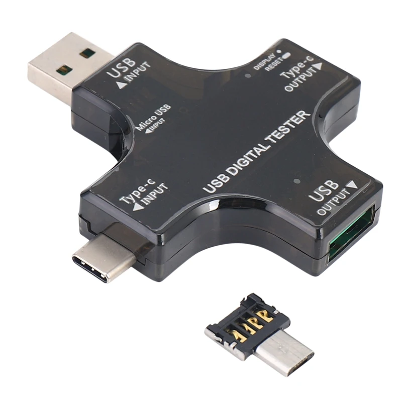 USB C тестер 2 в 1 с цветным экраном IPS цифровой мультиметр напряжение ток мощность