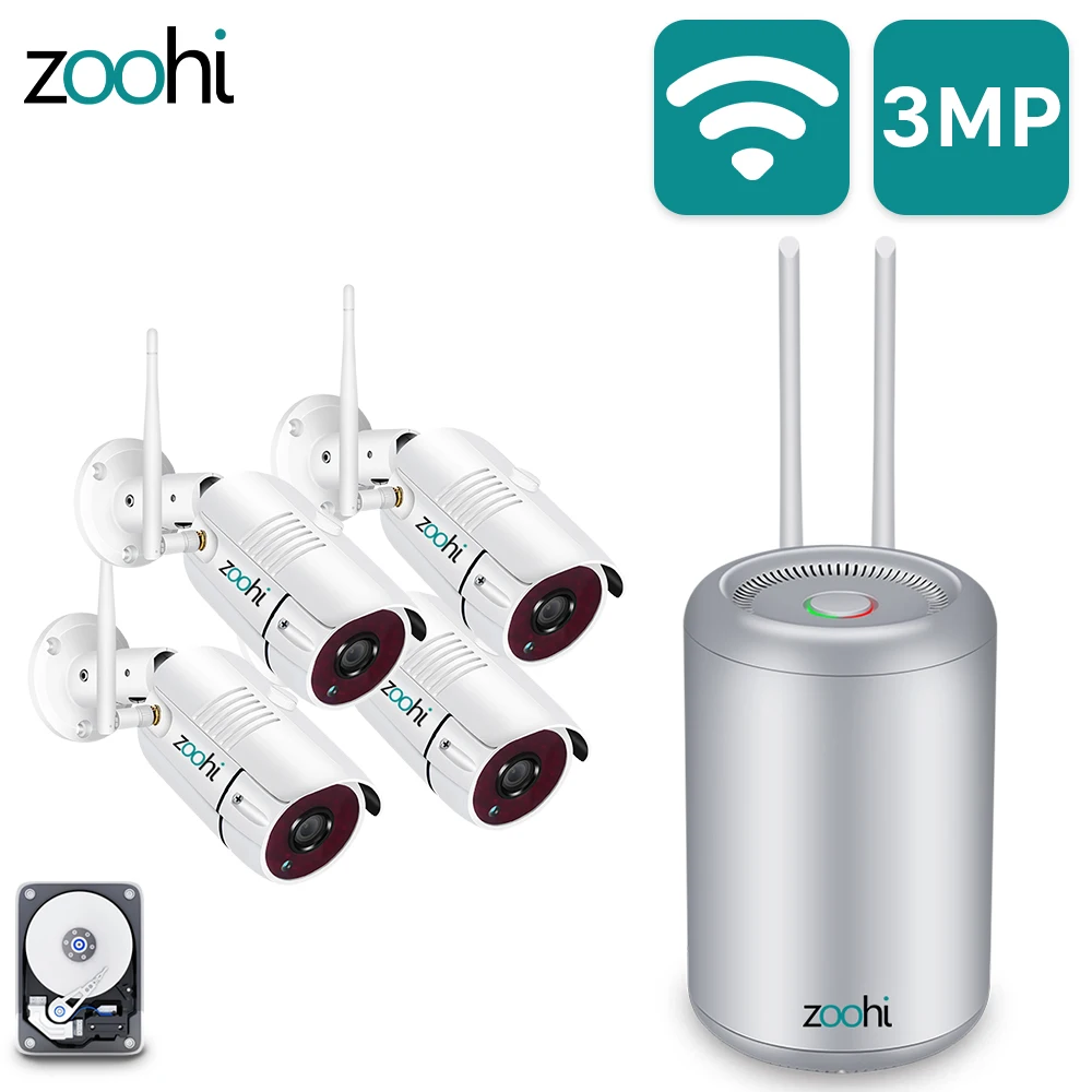 Zoohi 4CH 1080 P видеокамера с Wi Fi Системы открытый Водонепроницаемый Ночное видение