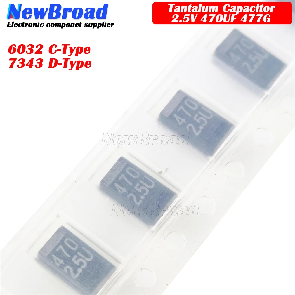 Танталовый конденсатор SMD 2 5 в 470 мкФ 477e 477 г 6032 Тип C 7343 D-типа 10 шт. | Электронные