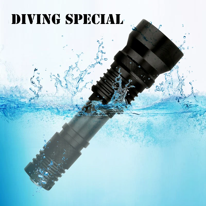 Diving Flashlight LED Underwater Flashlights Waterproof 18650 Portable Lantern Lights Dive Light Lamp Camping Torch