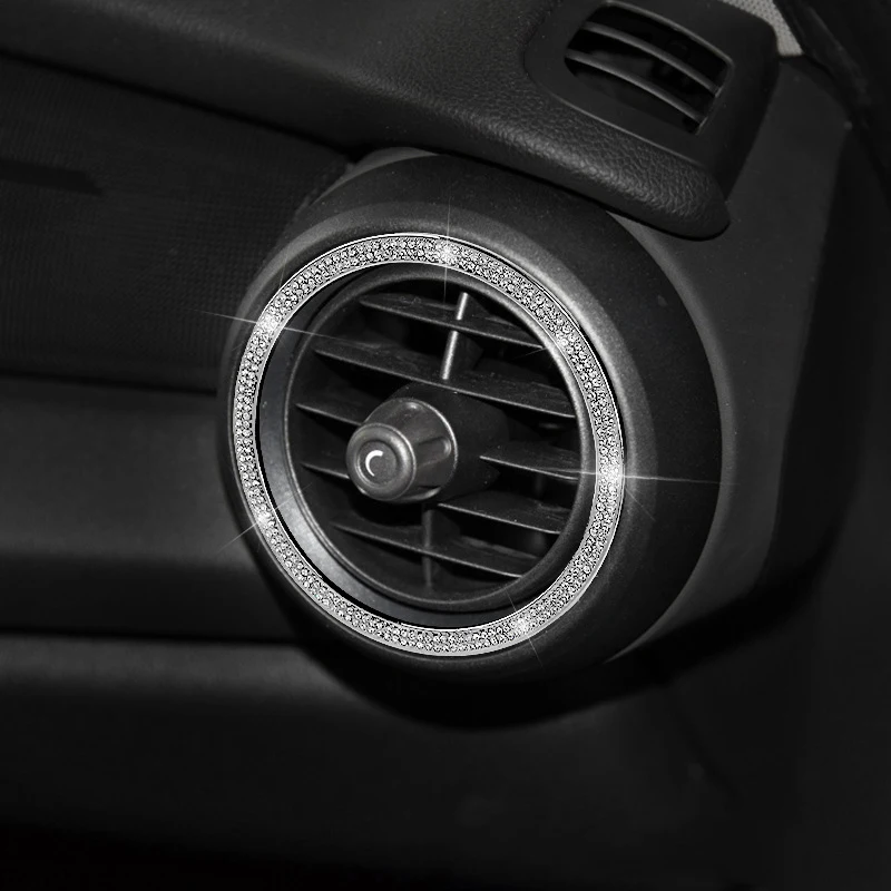 

Car Styling Accessories for MINI cooper F55 F56 Car front air conditioner outlet frame ring diamond Interior decoration stickers