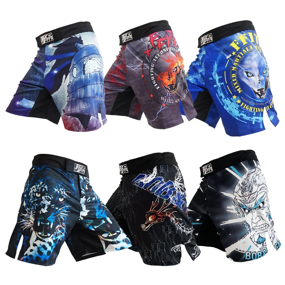 Мужские шорты для ММА Боксерские Шорты боевых искусств брюки трикотажные