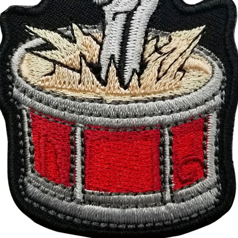 Рок барабаны Скелет Рога вышивка патч Панк железо на MC байкерская куртка жилет