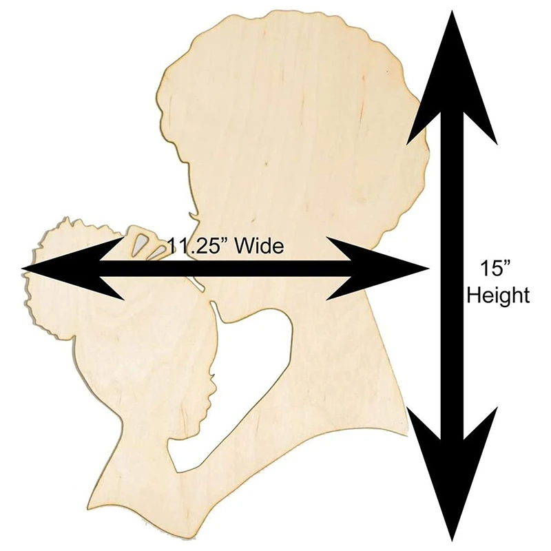 

Mother's Day DIY Head Wooden Silhouette Wreath Template for Crafts Black Person - for Crafts Black Person Home Decor