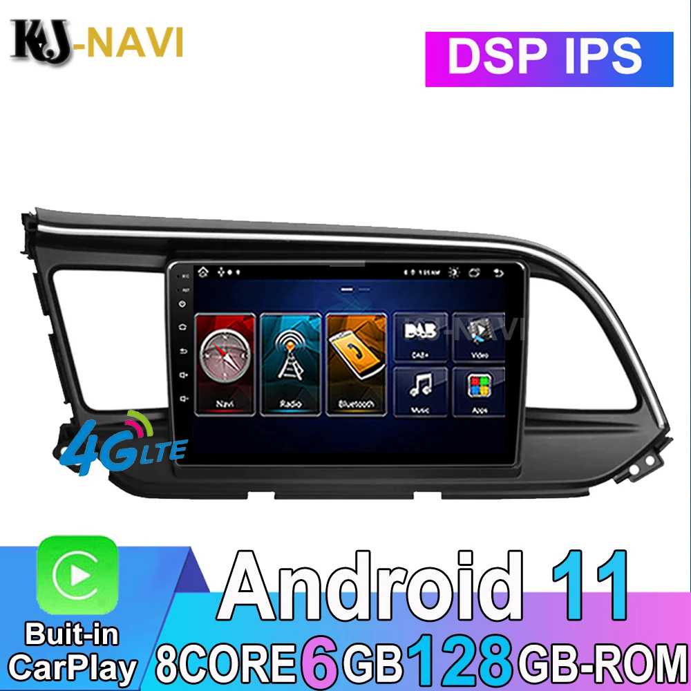 

4G LTE DSP IPS Android 11 для Hyundai Elantra 6 2016 - 2018 без DVD Автомобильный плеер радио навигация Мультимедиа GPS авто видео