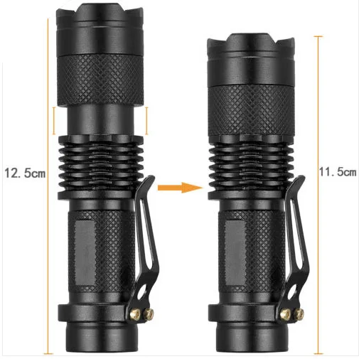 Мини 20000LM светодиодный фонарик T6 Телескопический регулируемый фокус 3 режима
