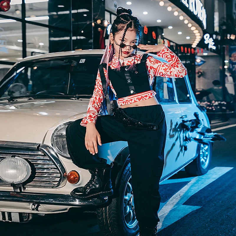 

Одежда Kpop, костюм для джазовых танцев, сценический костюм, танцевальная одежда в стиле хип-хоп для девочек, Одежда для танцев, праздничная од...