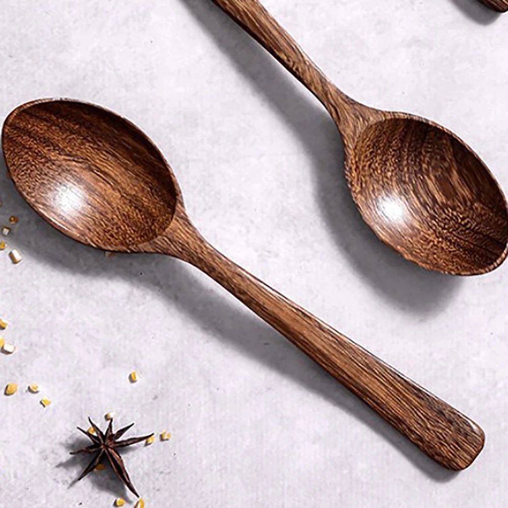 1PC Wooden Spoon Kitchen Cookware Tools Soup Tea Cooking Vegetable Oil Cute Creative Spoons | Дом и сад