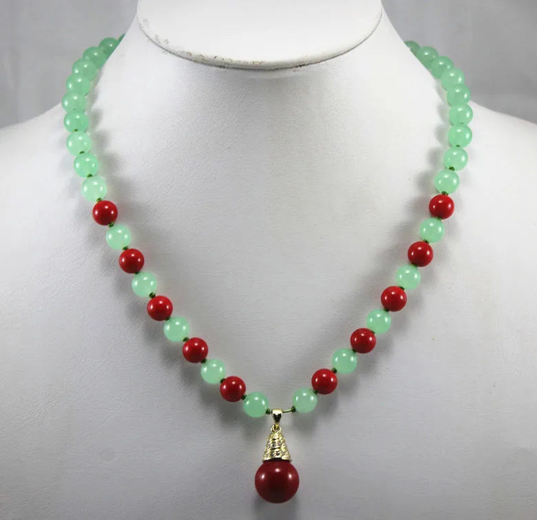 Дизайнерский 8 мм светильник с зеленым камнем украшенное красным жемчужным