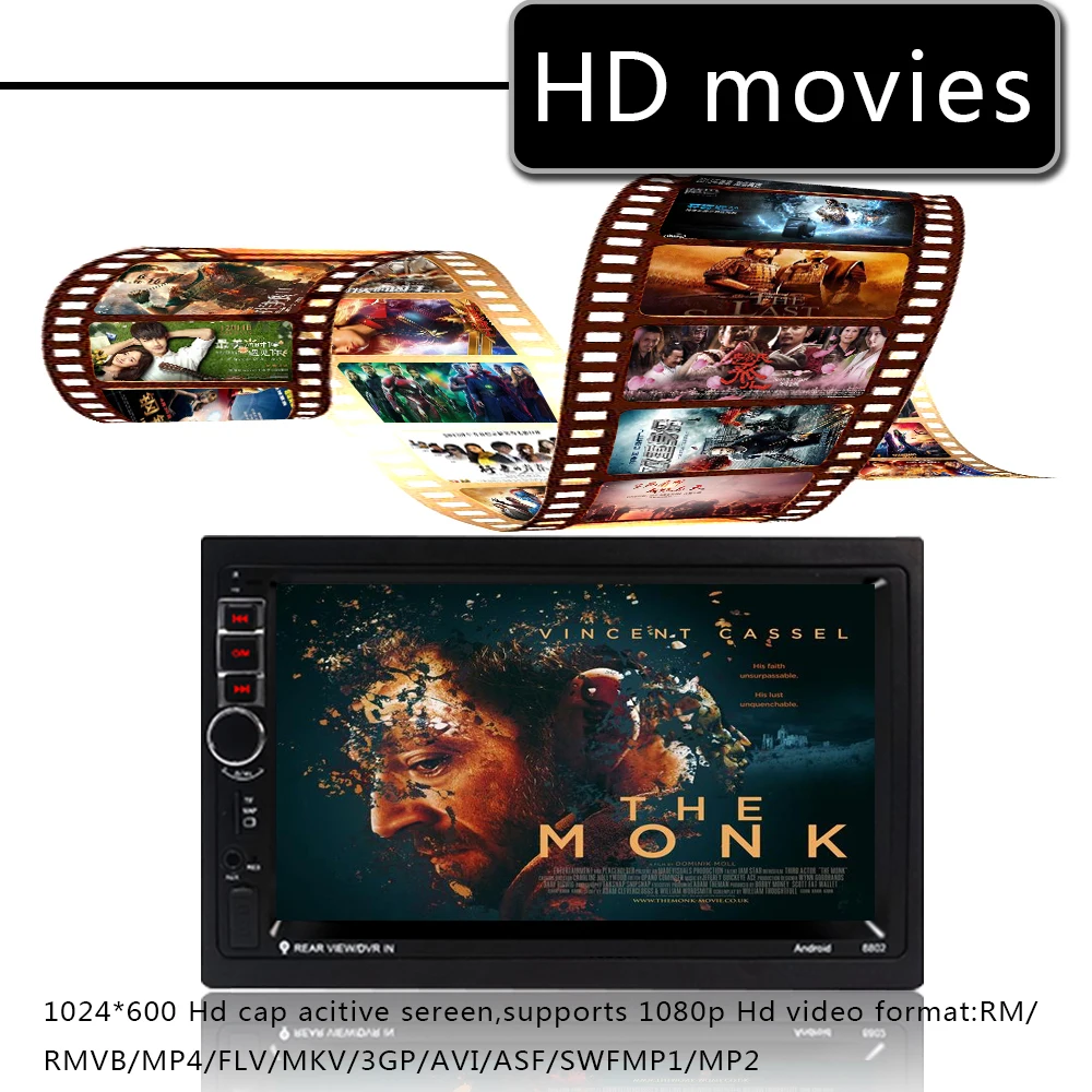 7 дюймов 2 DIN Android автомобильное радио LCD Wifi GPS позиционирование мультимедиа MP5