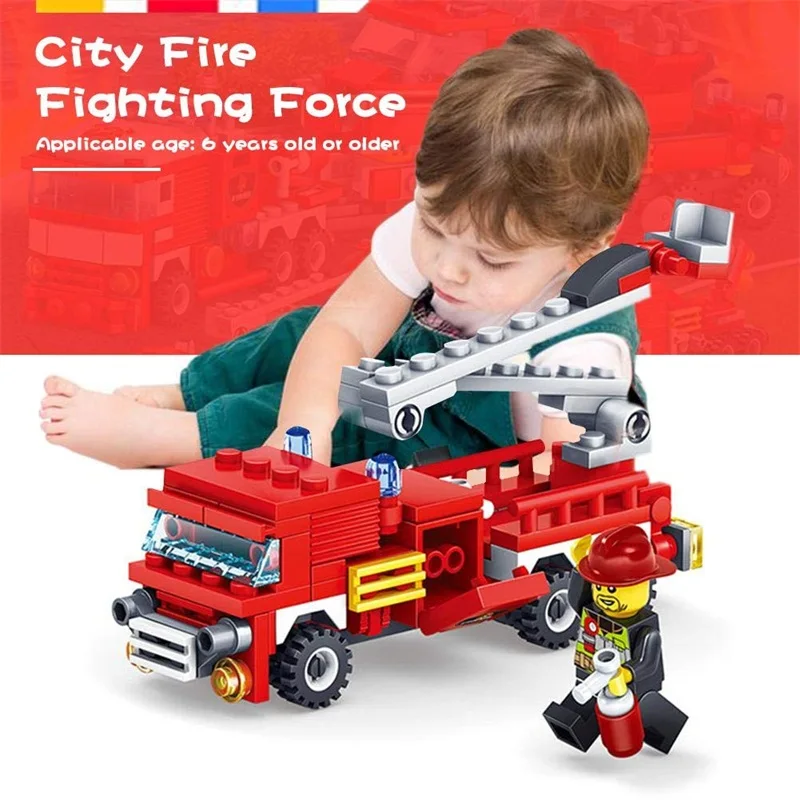 348 шт Совместимость legoed City пожарная станция комплект Пожарника строительные