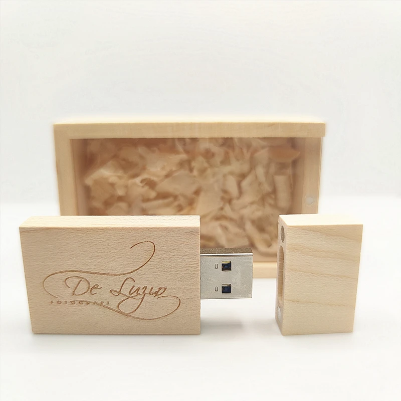 

Новый акриловый пользовательский свадебный фото логотип клен USB3.0 высокоскоростной Флэш-накопитель + акриловый прозрачный кленовый ящик