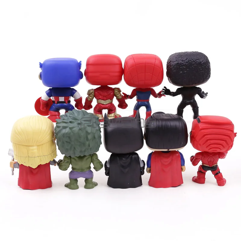 

Super Heroes Avengers Captain America Iron Man Spiderman Thor PVC Action Figures Toys 9pcs/set