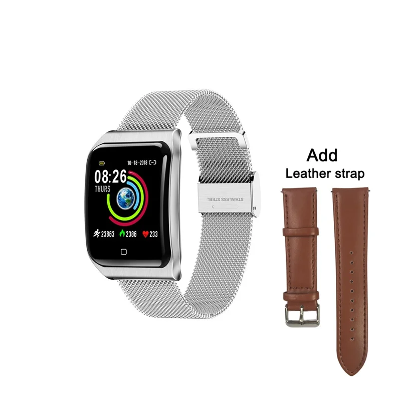 Add Leather strap2 F9 Смарт-часы мужские 1,3 дюймов экран металлические часы сердечный ритм кровяное давление smartwatch водонепроницаемый IP68 бизнес умный Браслет - Цвет: Add Leather strap2