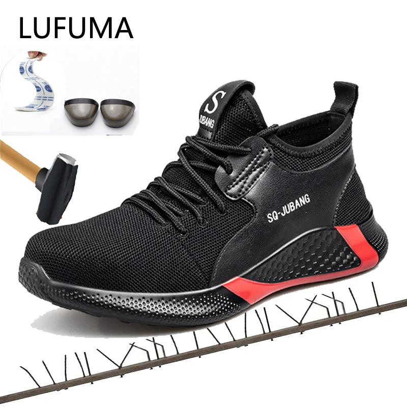 Дышащая защитная обувь для мужчин Летняя легкая Рабочая со стальным носком