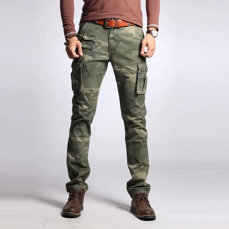 

New Men's Clothing Camouflage Tooling Multi-pocket Trousers Outdoor Recreational Sports Slim Straight Feet Cargo Pants