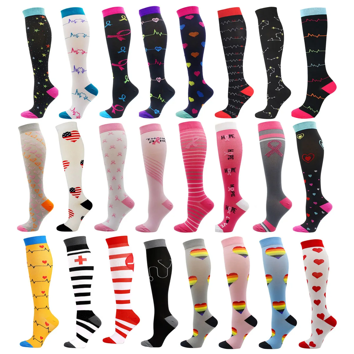 

Medical Compression Socks for Men Running Cycling Nursing Socks Fit For Edema, Diabetes, Varicose Veins, Running Marathon Socks