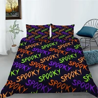 hot sale spooky letter printing bedding set quilt cover with pillowcases single double queen king sizes 23pcs drop shipping