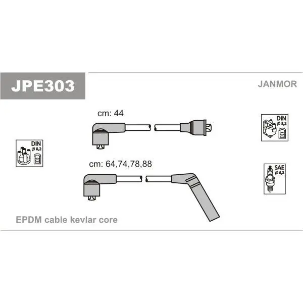 Комплект проводов Mitsubishi Colt/Lancer 1.2 1.5i 84 94 JANMOR J|Мотоциклетный стартер| |