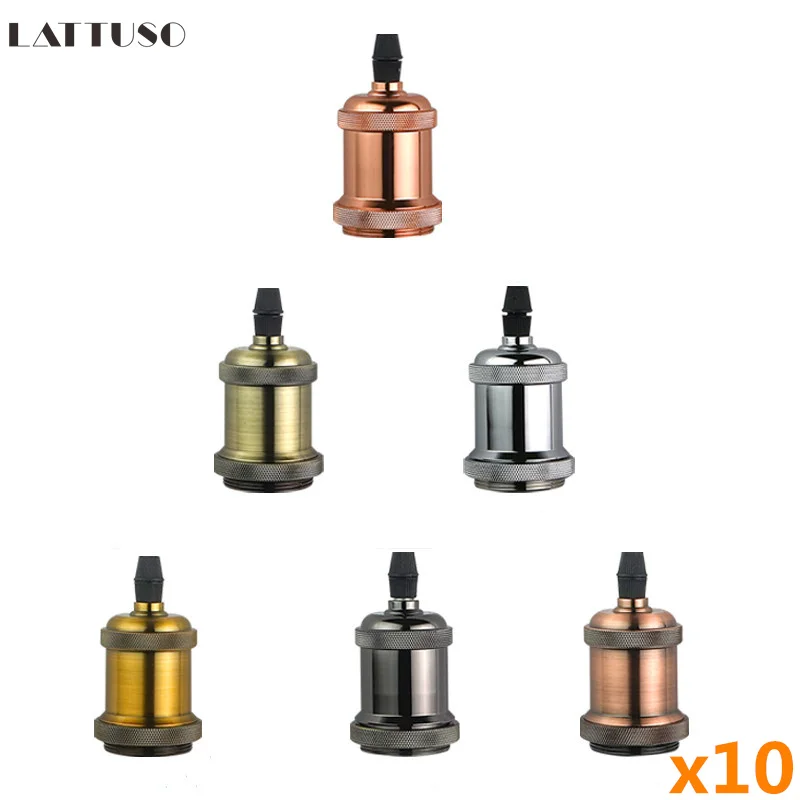 

10pcs/lot Vintage Retro Edison Lamp E27 AC 85-265V Pendant Lights Bulb Socket Screw Base Light Industrial Lamp Holder Fitting