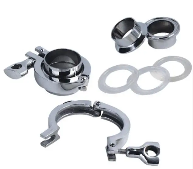 

Free shipping 1 set 3'' 76MM Weld on Ferrule + Tri Clamp + Silicon Gasket SS 304