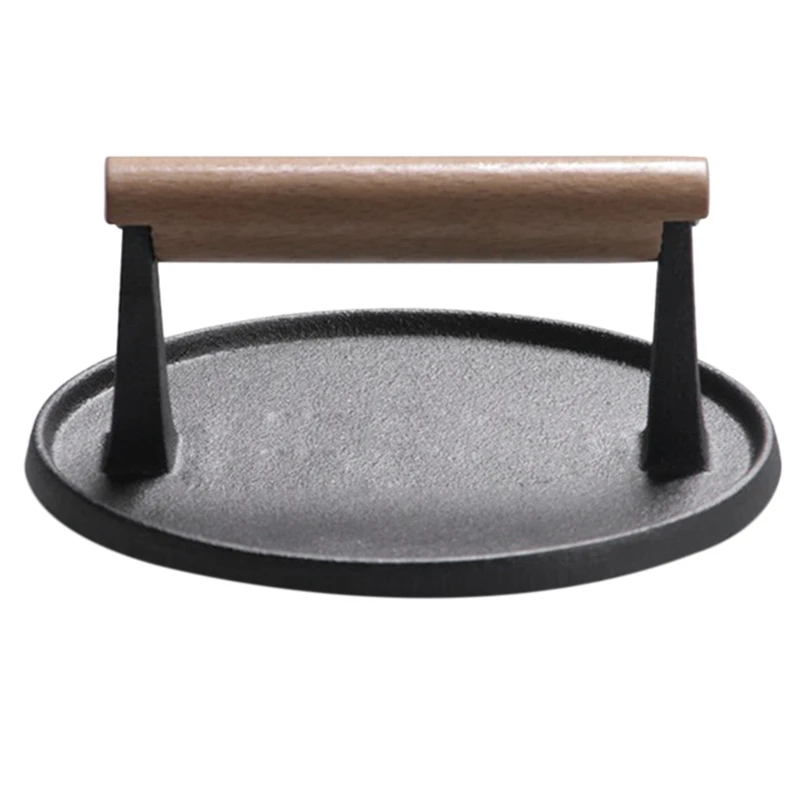 Лучшая ручка стейк пластина Профессиональный пресс для мяса барбекю чугунный