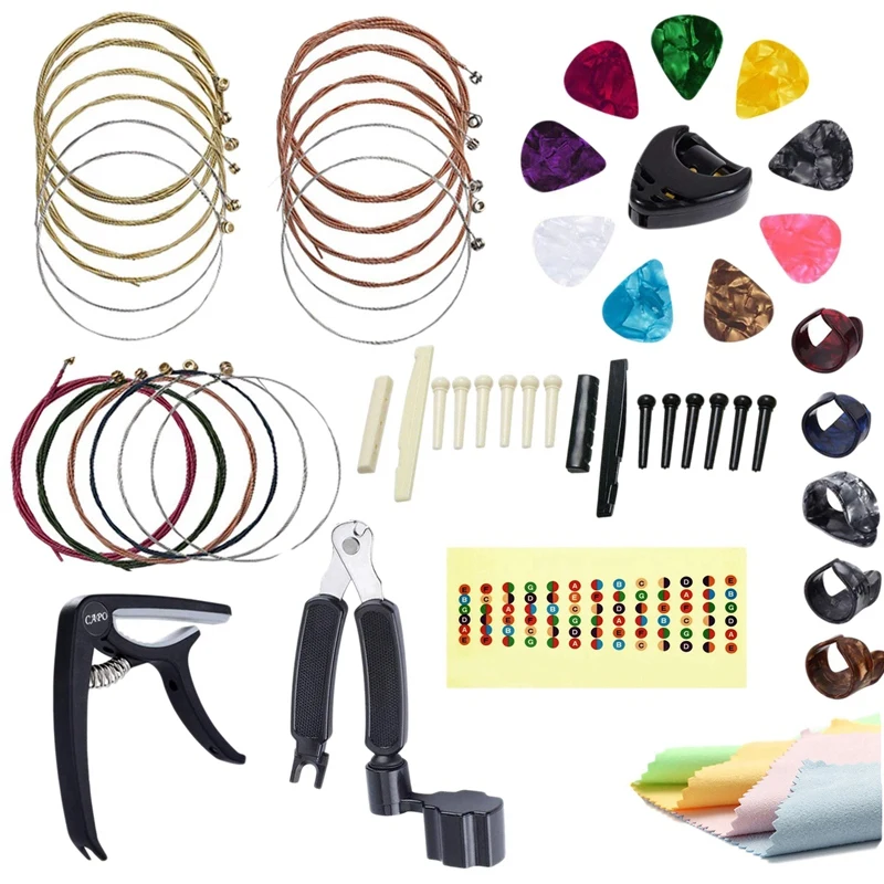 

36 PCS Guitar Accessories Kit Including Guitar Picks,Capo,Acoustic Guitar Strings for Acoustic Guitar
