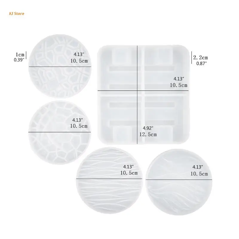 

1 Set Coaster+Base Stand Epoxy Resin Mold Cup Mat+Storage Rack Silicone Mould