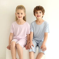 family summer pajamas modal cotton shorts sleepwear sets children short sleeve t shirt kids boy girl summer home wear suits