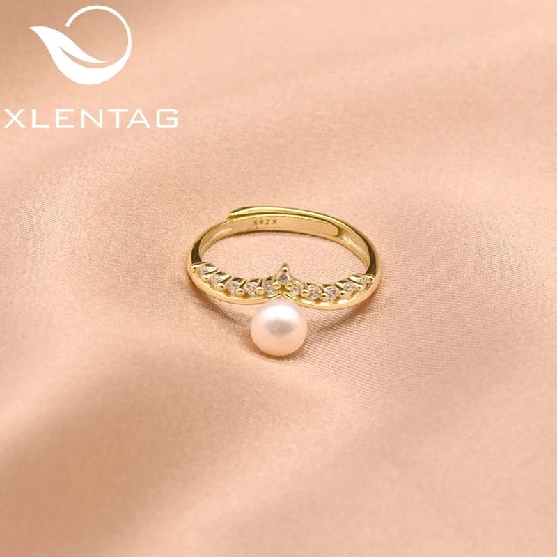 

XlentAg Natural Fresh Water White Pearl 925 Sterling Silver For Women Girl Lovers' Wedding Engagement Luxury Fine Jewelry GR0251