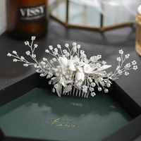 insert comb headdress flower silver handmade hair comb fashion classic jewelry bridal wedding accessories bridesmaid tiaras