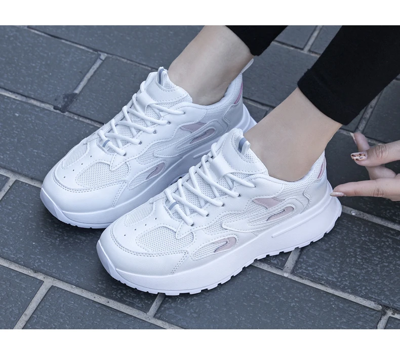 

2021 Spring Sport Casual Women Shoes Fashion Sneakers Patchwork Breahtbale Ladies Trainers Outdoor Walking Shoes Basket Femme