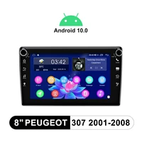 8 inch head unit octo core android10 car radio bluetooth with gps fast boot fm audio stereo 1280720 for peugeot 307 2001 2008
