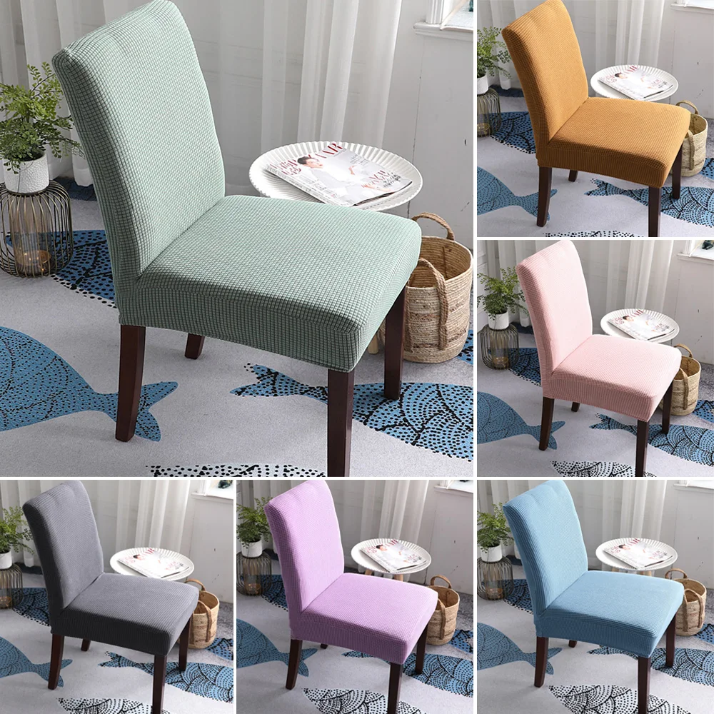 

Jacquard Plain Dining Chair Cover Spandex Elastic Chair Slipcover Case Stretch Chair Cover for Wedding Hotel Banquet Removable