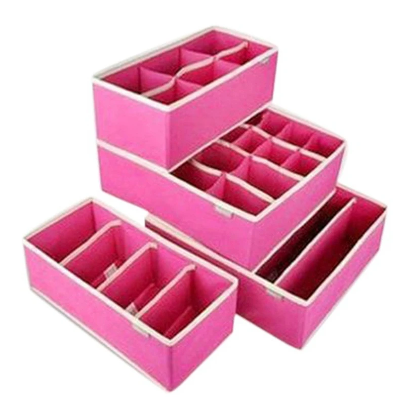 

4 Set Underwear Organizer Drawer Divider Clothing Storage Closet Organizers Socks Storage Box