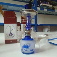 glass popular bottle water pipe portable mini hookah shisha tobacco smoking pipes for metal tube filter